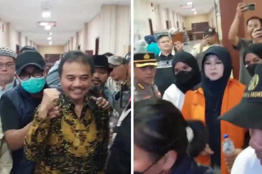 roy suryo - ilustrasi berita Roy Suryo Kepalkan Tangan Saat Keluar dari RS Polri, dr Tifa Dipegang Polisi